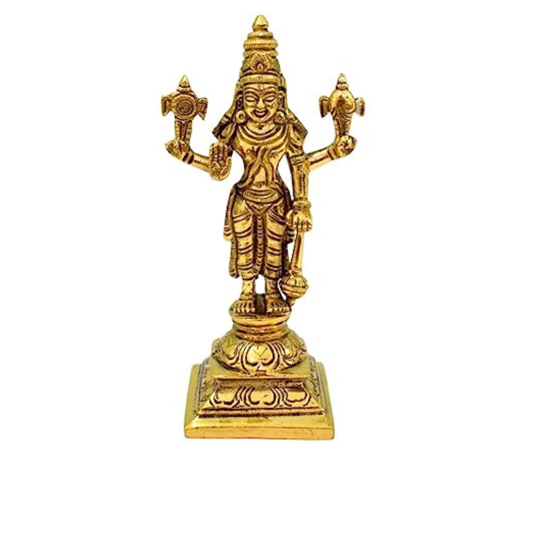 WIGANO Brass Vishnu God Idol